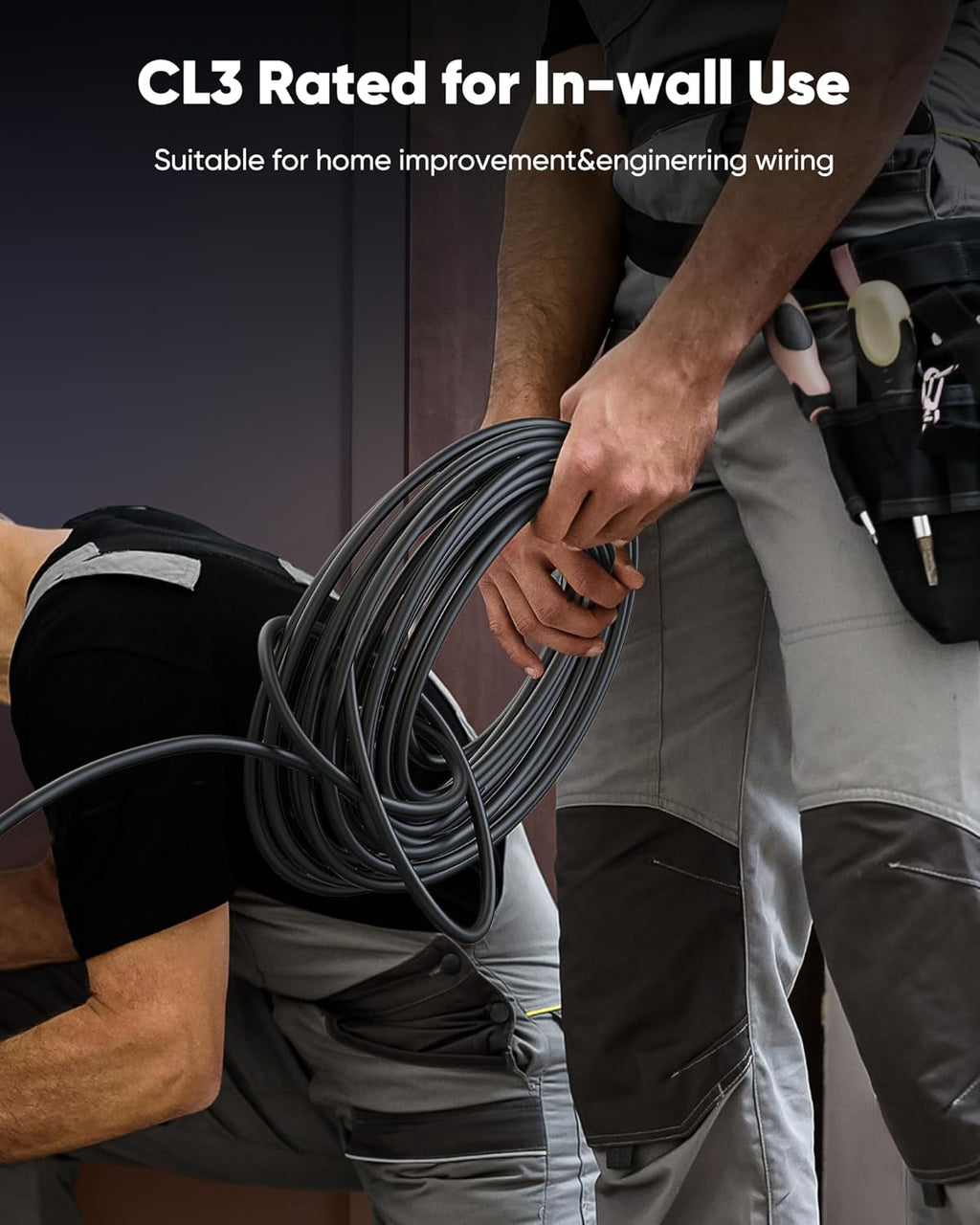 Capshi 4K Long HDMI Cable 30ft/9M, in-Wall CL3 Rated HDMI Cable 2.0 Support (HDR10 8/10bit 18Gbps HDCP2.2 ARC) High Speed HD Shielded Cord Compatible with TV, Laptop, PC, HDTV