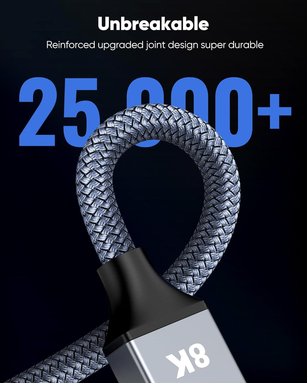 Capshi 6.6ft 8K 4K@120Hz HDMI Cable 2.1, 48Gbps High Speed Cord for PS5/4, TV, Gaming Console, Monitor, 8K@60Hz, 2K@240Hz, 144Hz, Support HDR, eARC, DTS:X, HDCP 2.2 & 2.3, Braided, Grey